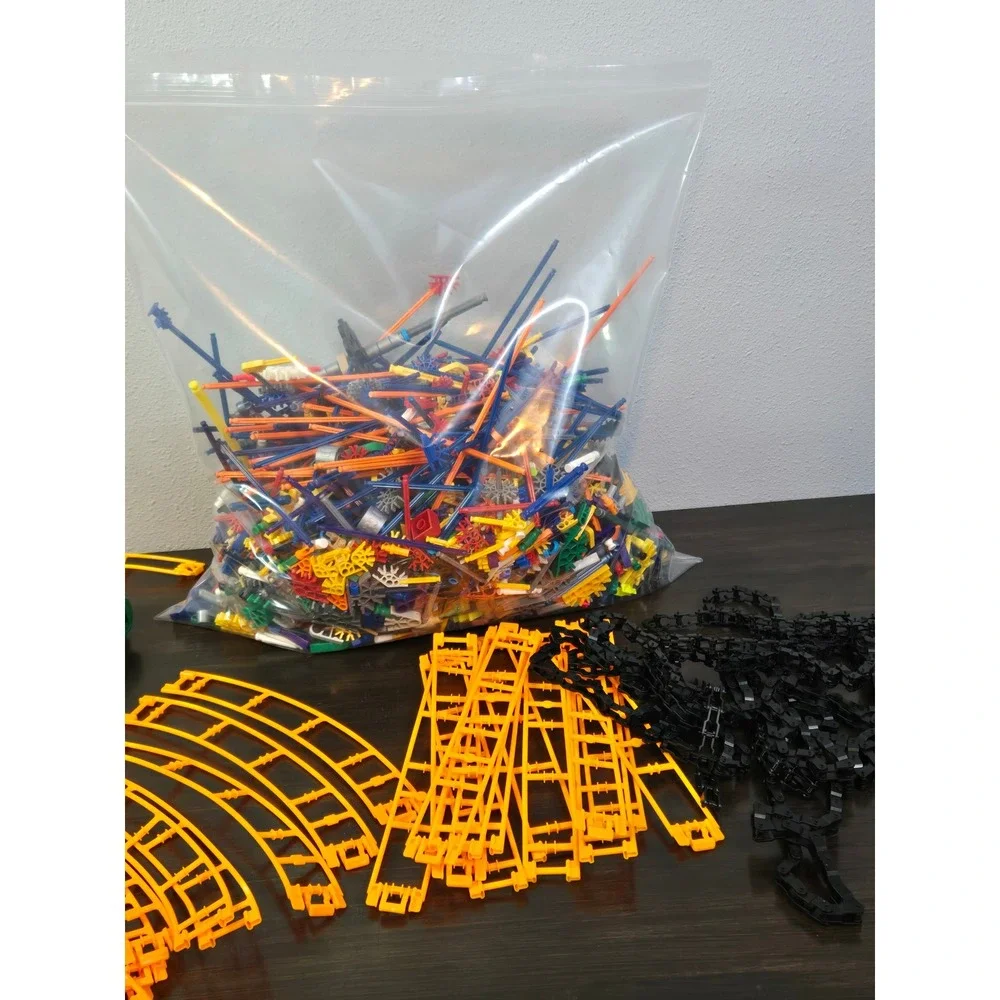 K'NEX Roller Coaster Bulk Lot with Motor Track Cars Chain Rods and Connectors